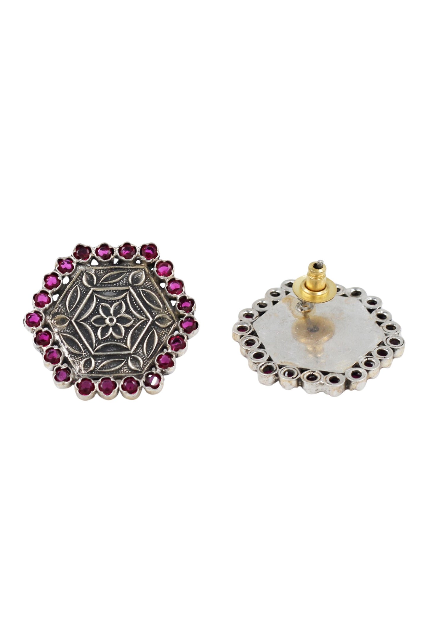 Vintage Floral Silver Studs 
