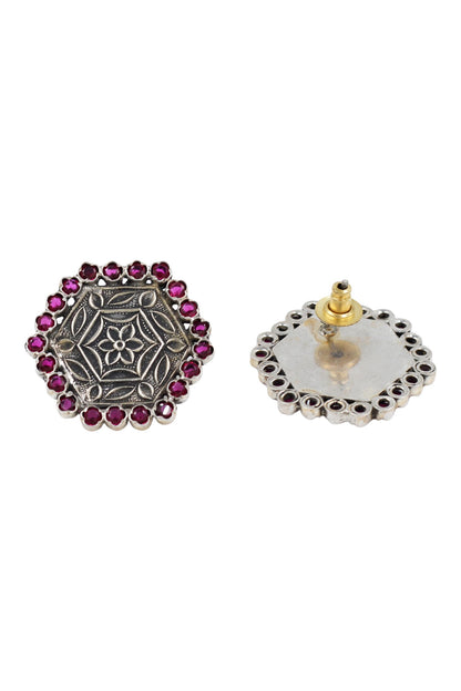 Vintage Floral Silver Studs 