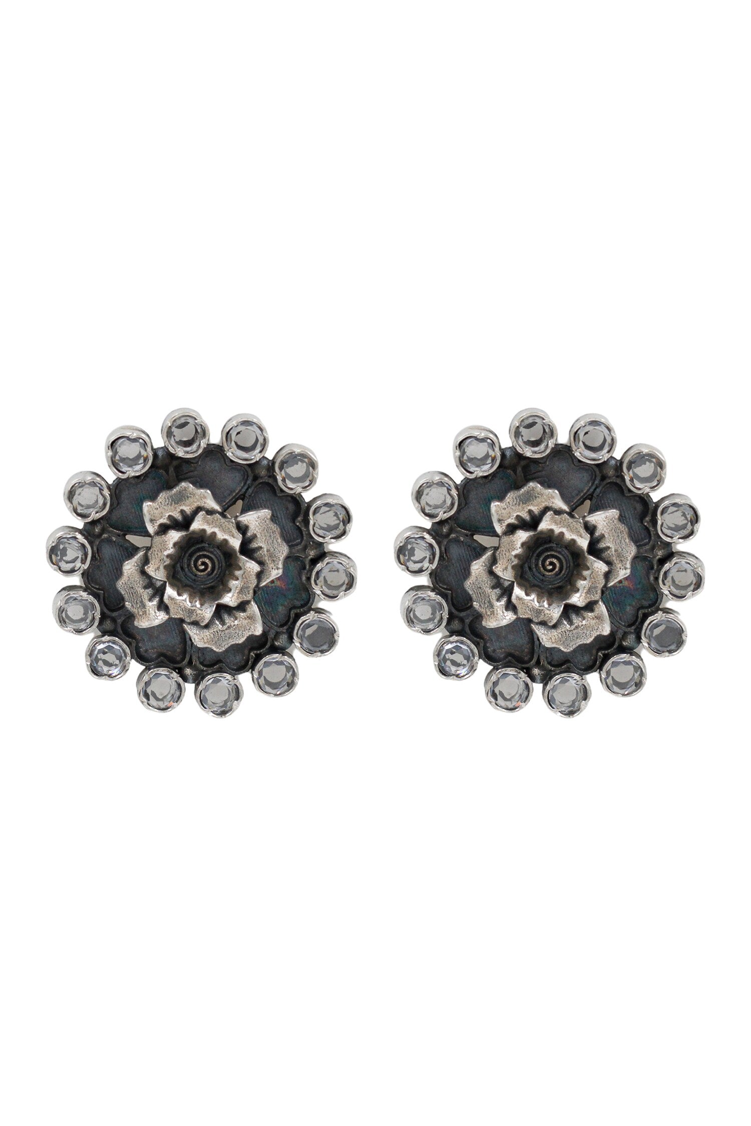 Blooming Grace Silver Studs 
