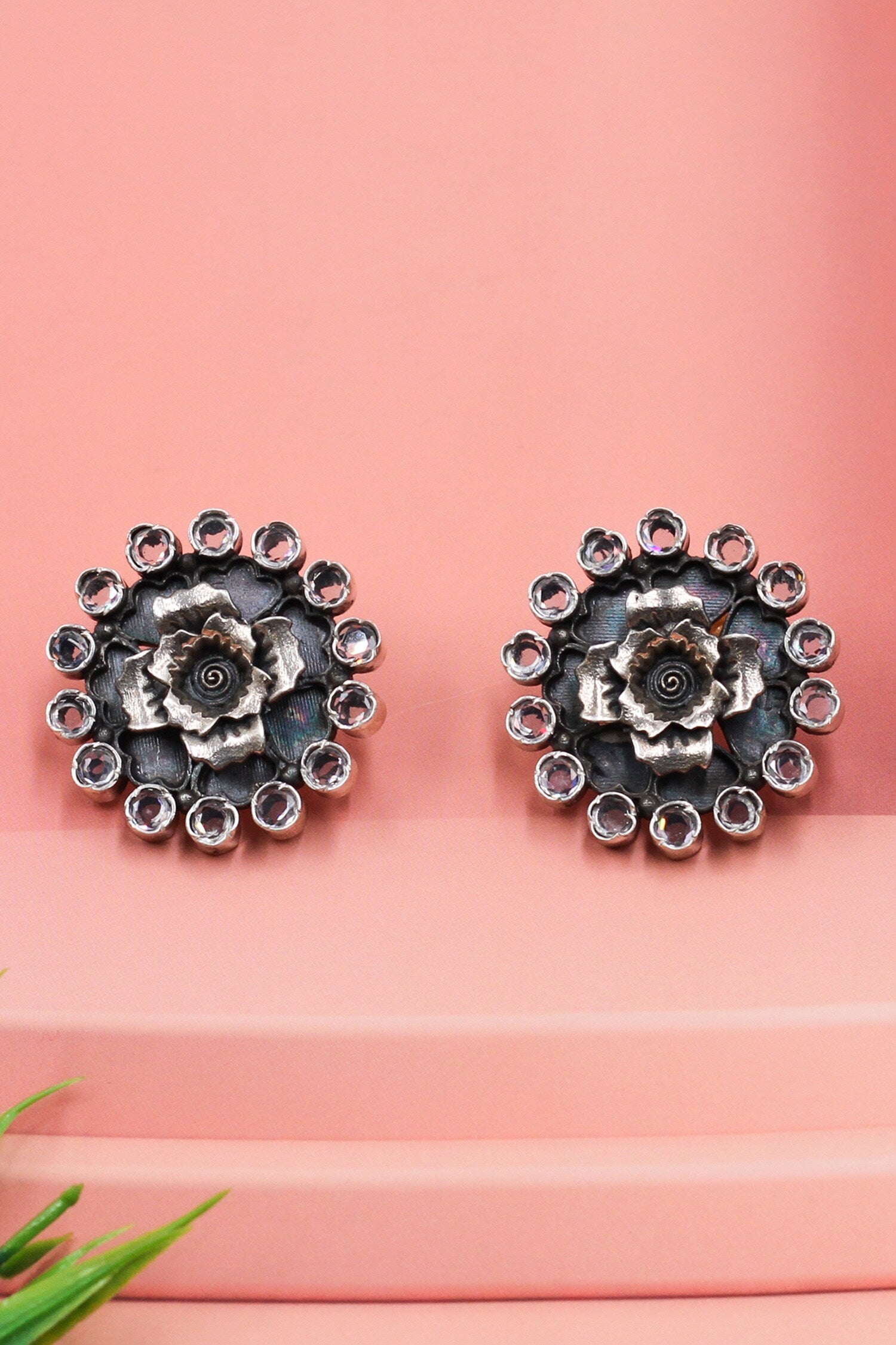 Blooming Grace Silver Studs 
