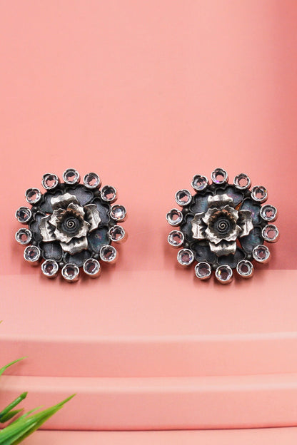 Blooming Grace Silver Studs 