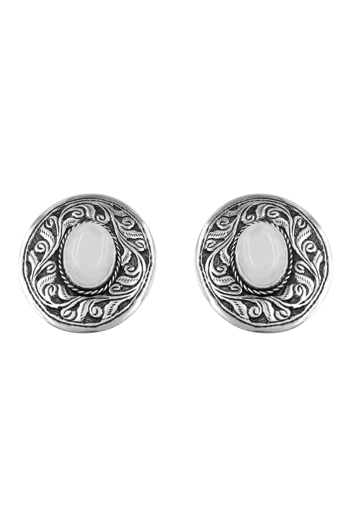 Heritage Engraved Silver Studs 