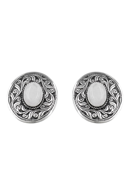 Heritage Engraved Silver Studs 