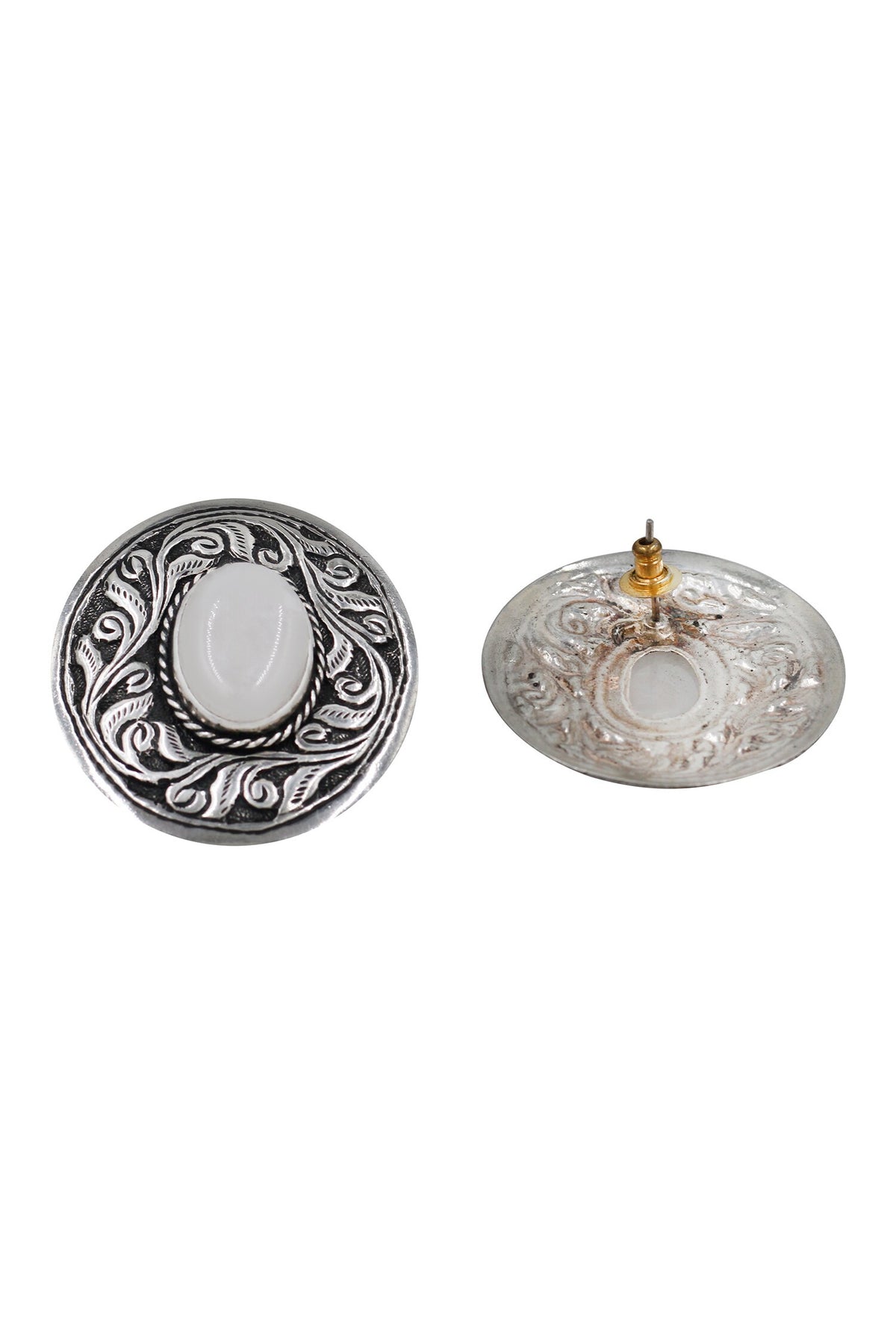 Heritage Engraved Silver Studs 