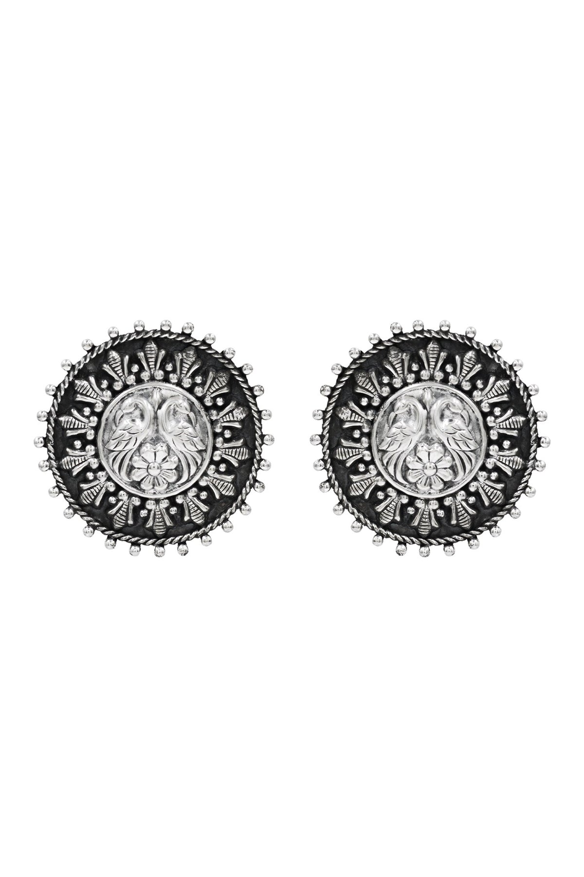 Oxidised Handcrafted Silver Earrings 