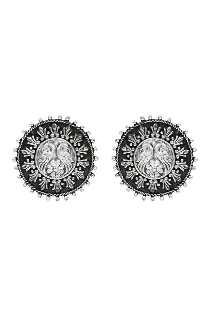 Oxidised Handcrafted Silver Earrings 