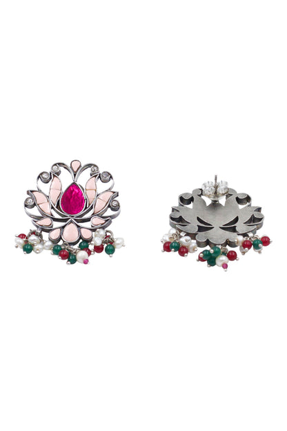 Lotus Bloom Silver Earrings 