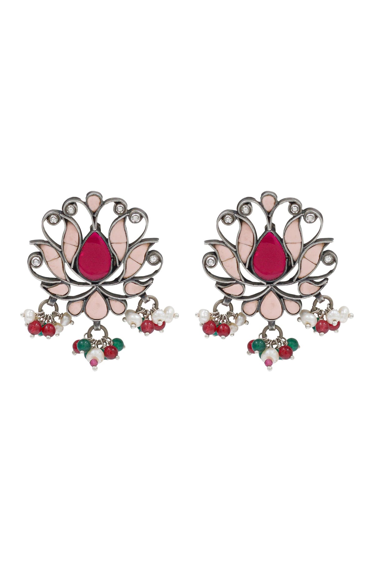 Lotus Bloom Silver Earrings 