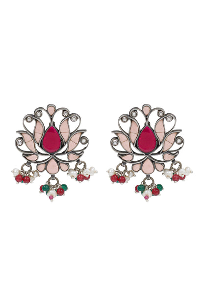 Lotus Bloom Silver Earrings 