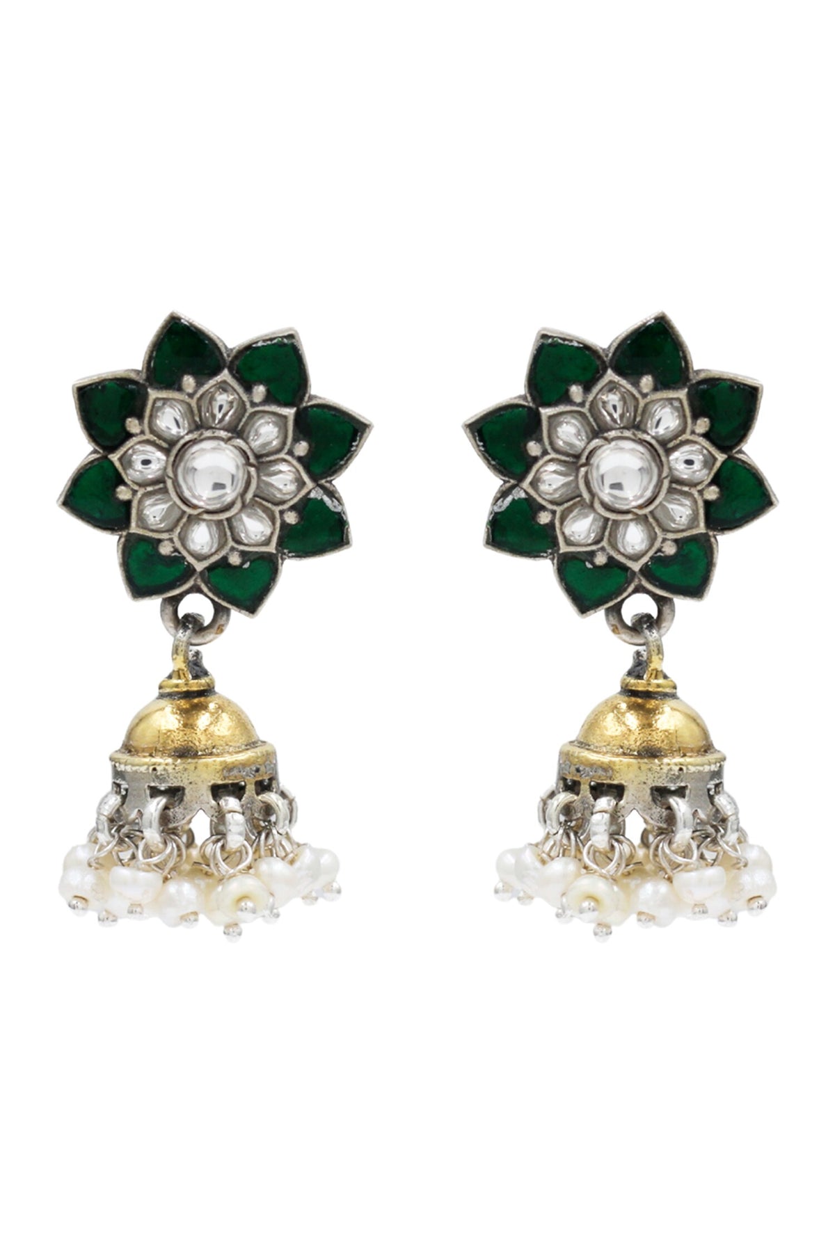 Sterling Silver Floral Earring 