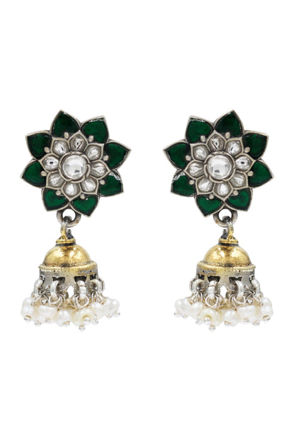 Sterling Silver Floral Earring 