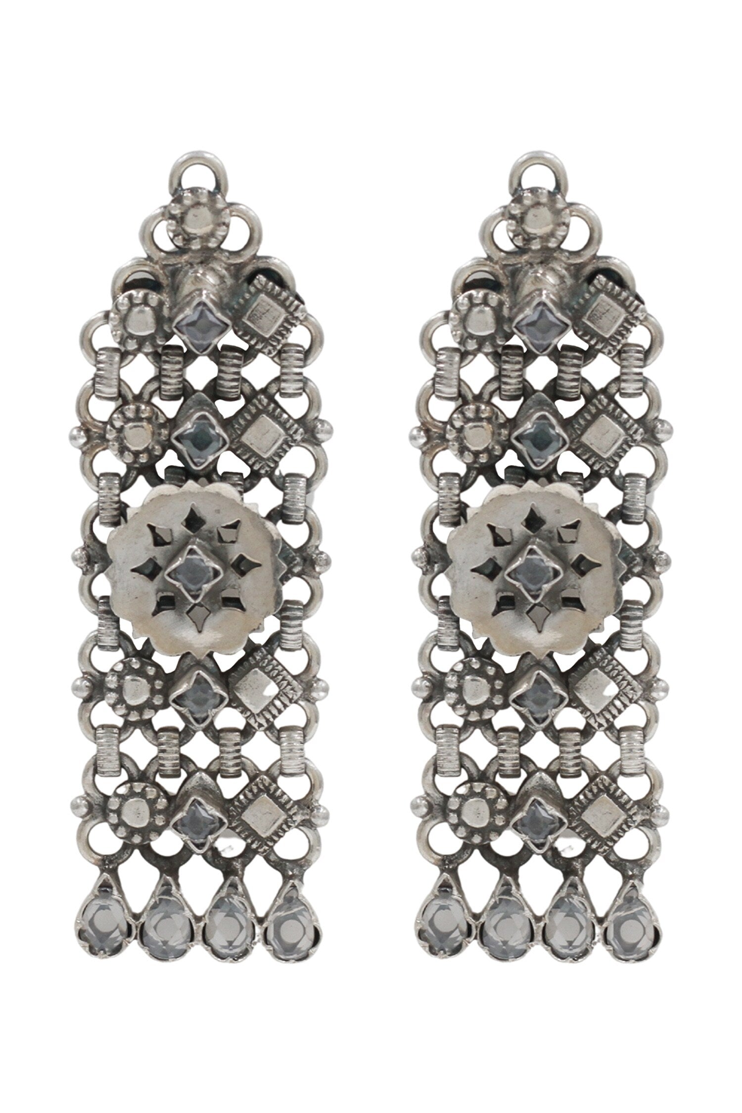 Heritage Bloom Silver Earrings 