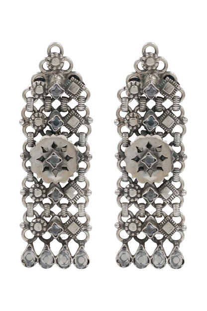 Heritage Bloom Silver Earrings 
