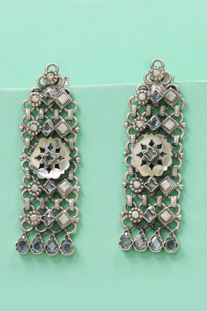 Heritage Bloom Silver Earrings 