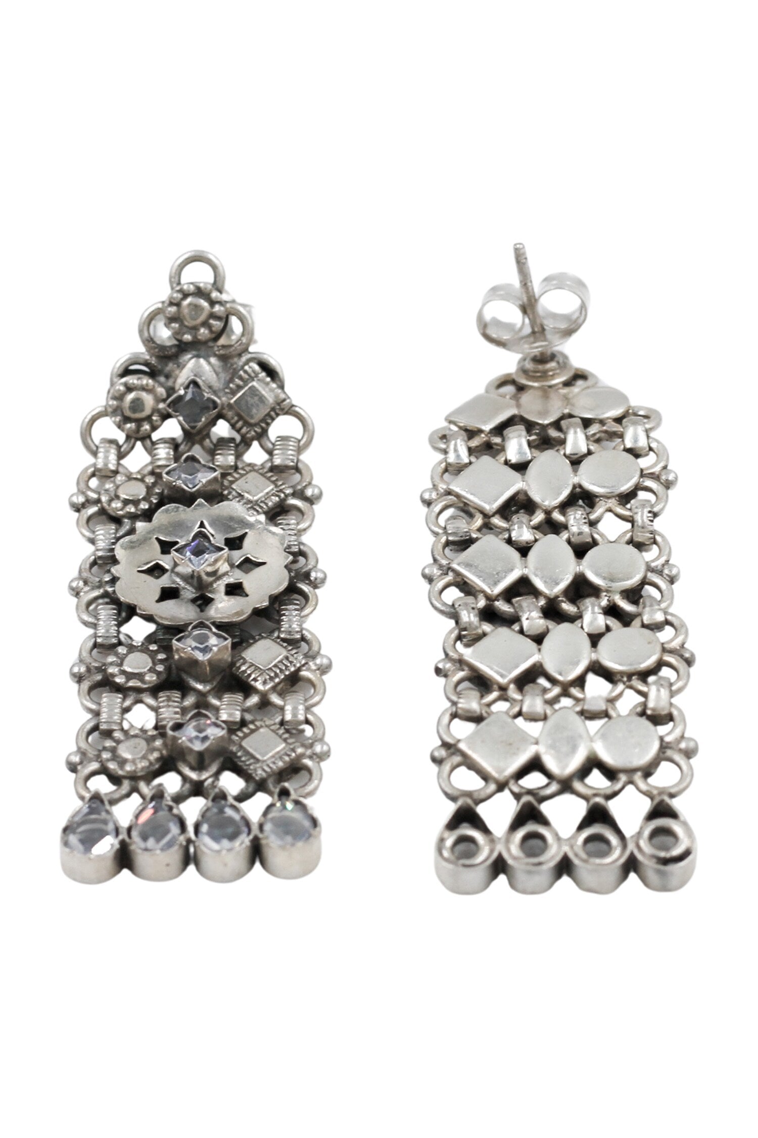 Heritage Bloom Silver Earrings 