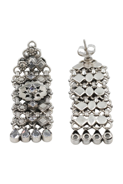 Heritage Bloom Silver Earrings 
