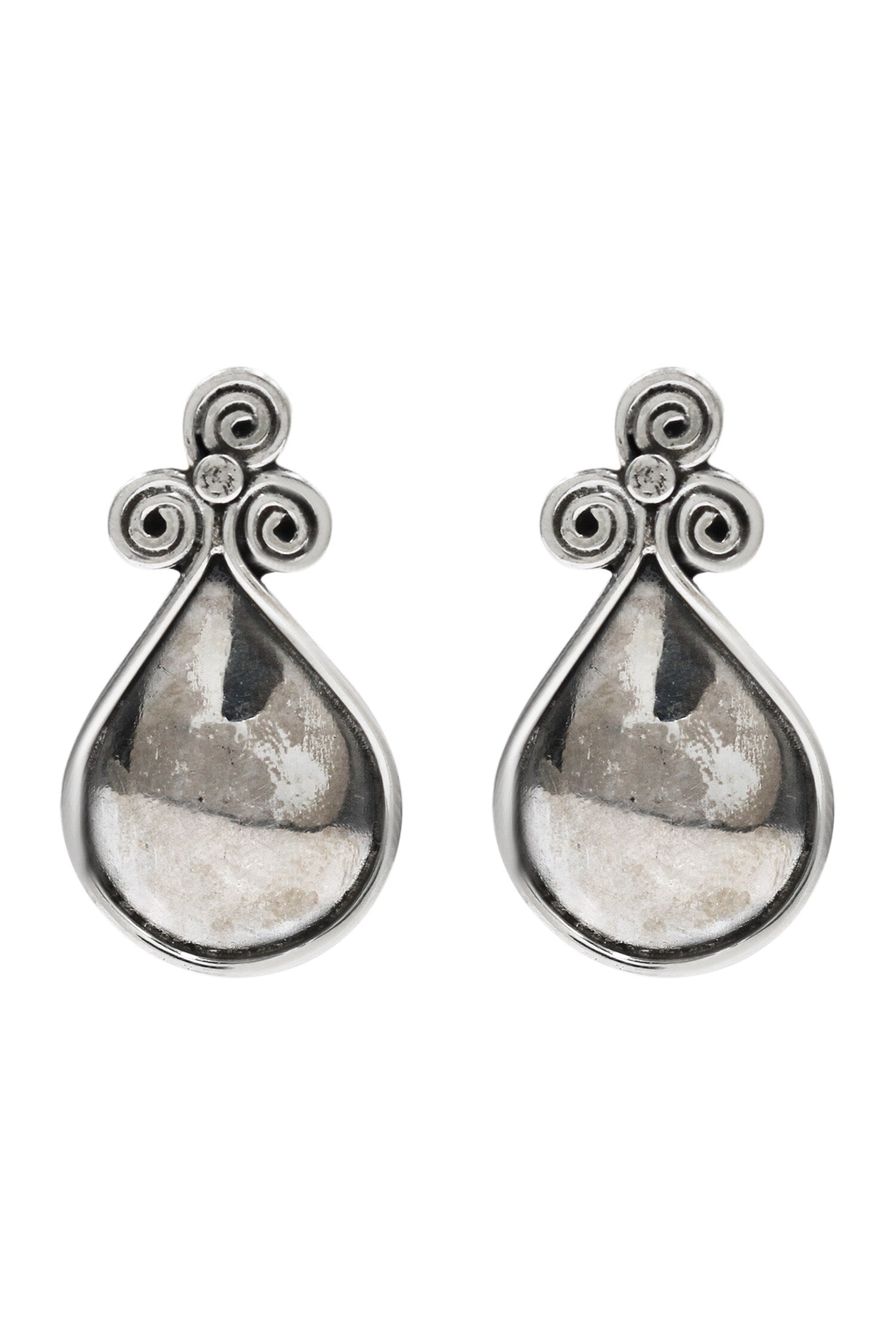 Teardrop Elegance Silver Earrings 