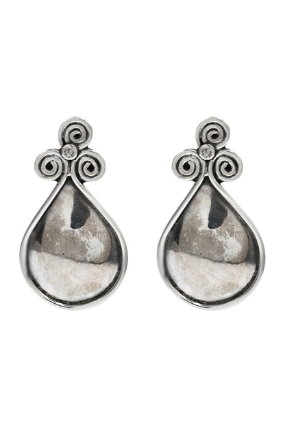 Teardrop Elegance Silver Earrings 