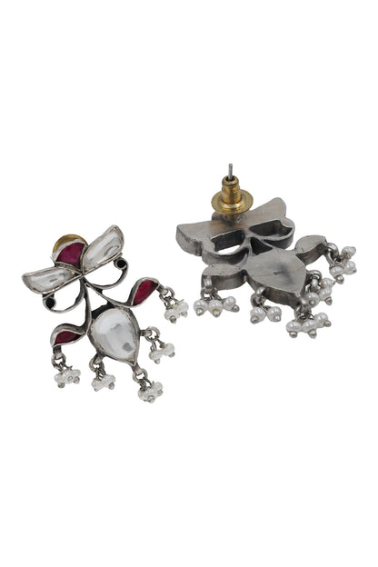 Heritage Kundan Silver Earrings 