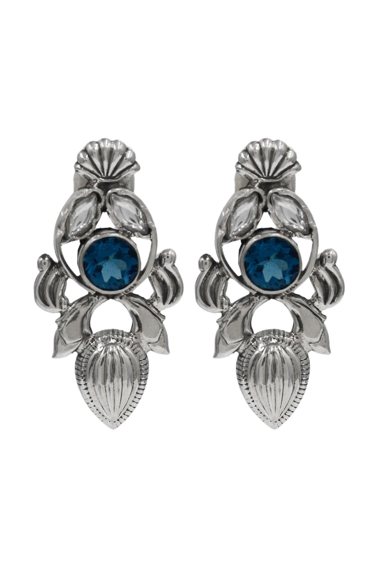 Antique Bloom Silver Earrings 