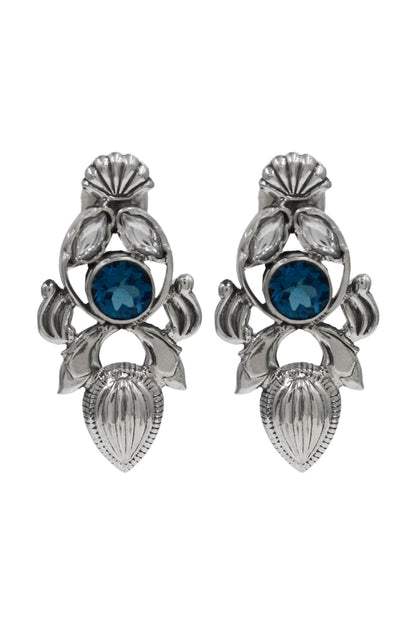 Antique Bloom Silver Earrings 