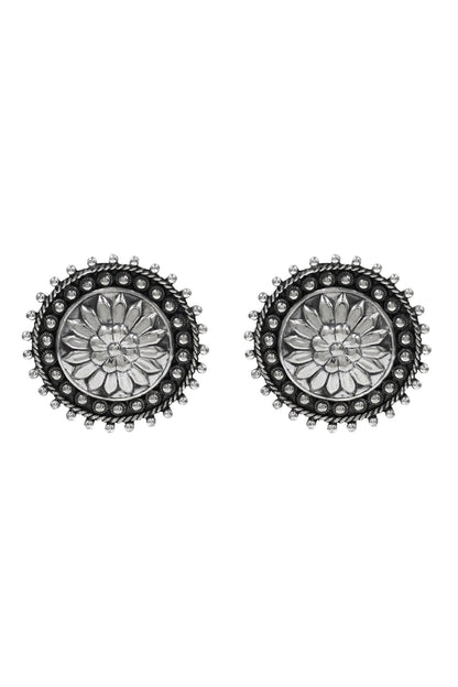 Floral Radiance Silver Studs 