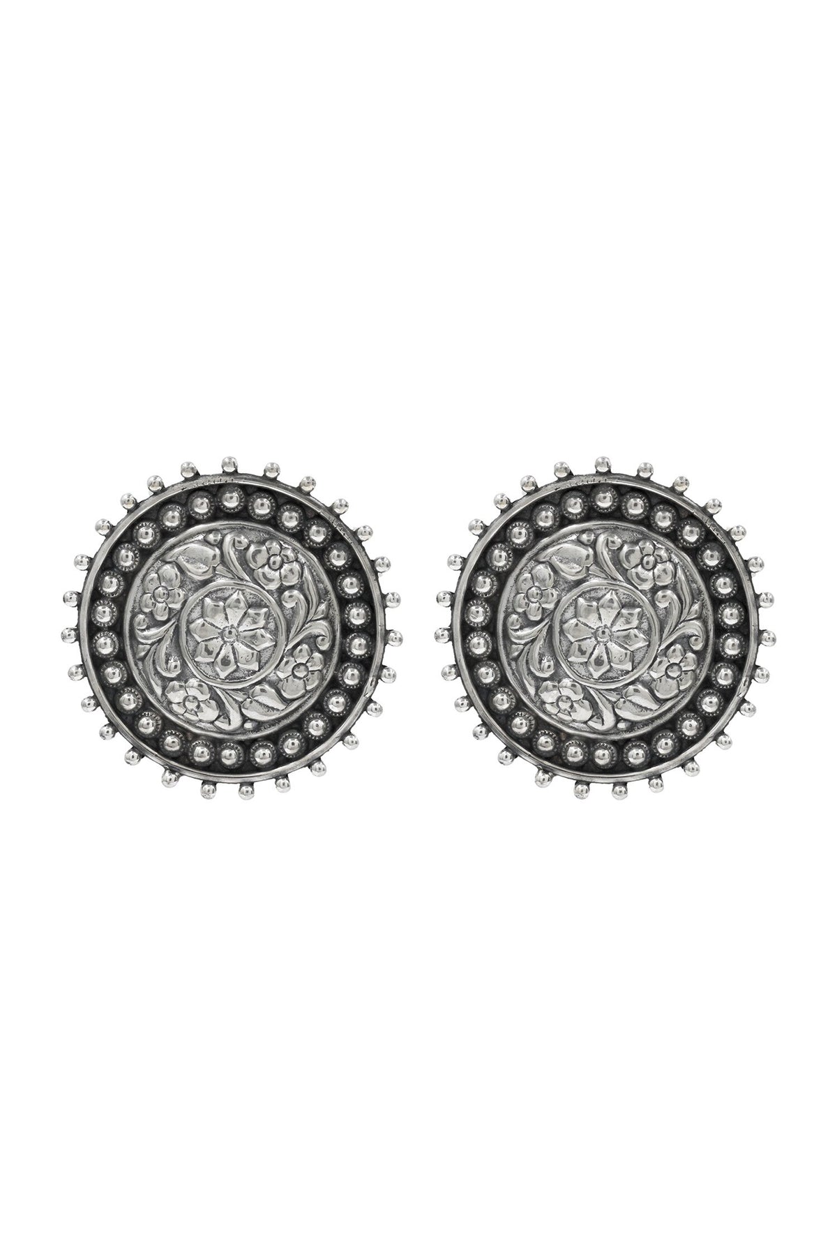 Timeless Oxidised Silver Studs 