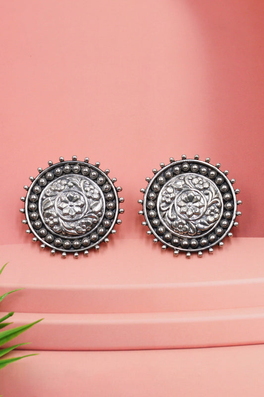 Timeless Oxidised Silver Studs 