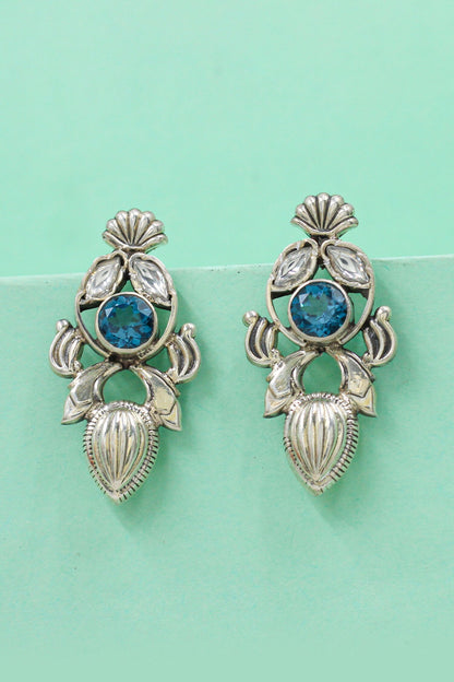Antique Bloom Silver Earrings 
