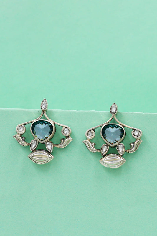 Heritage Bloom Handcrafted Silver Earrings 