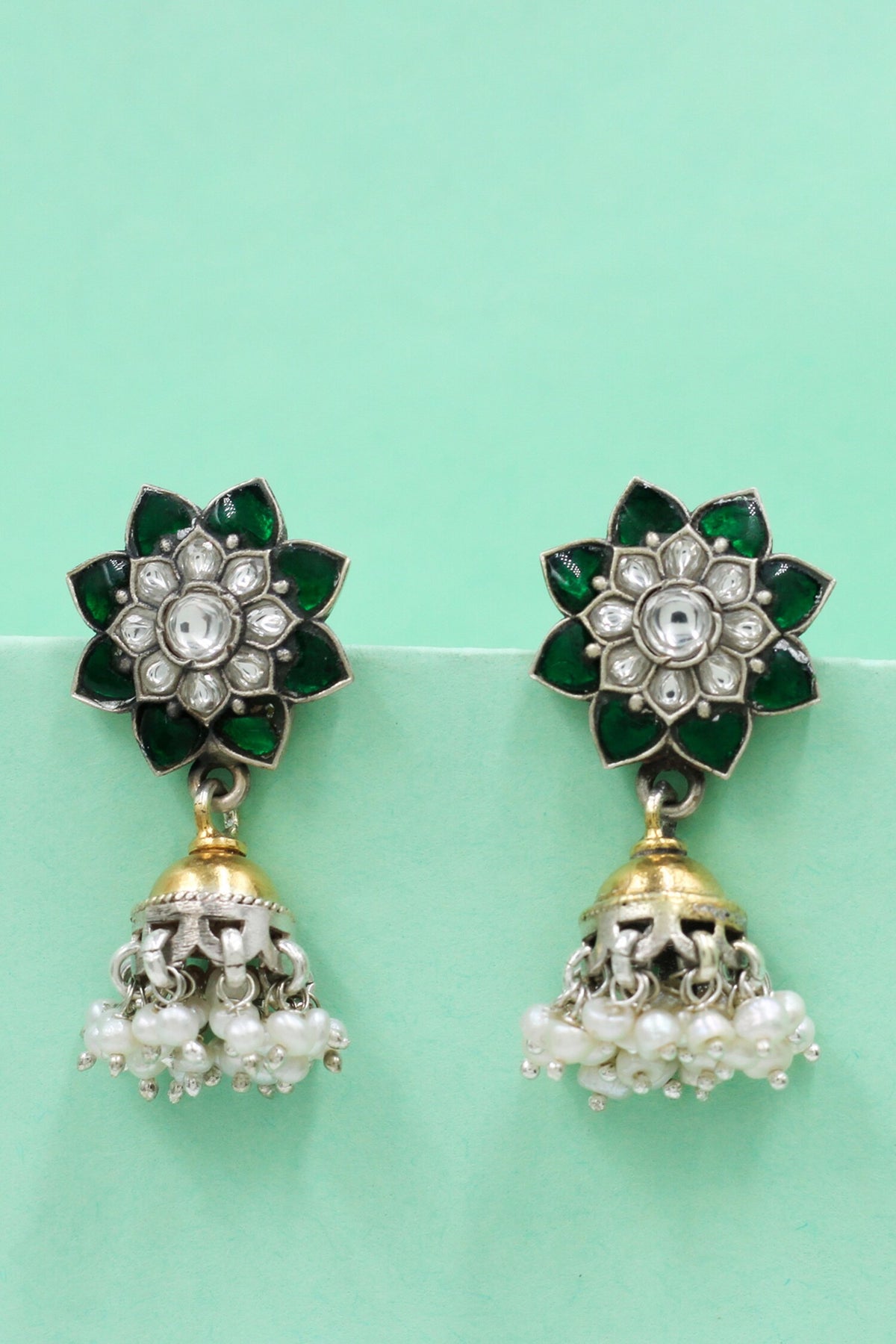 Sterling Silver Floral Earring 