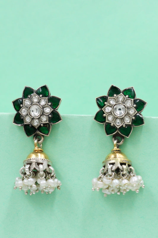 Sterling Silver Floral Earring 