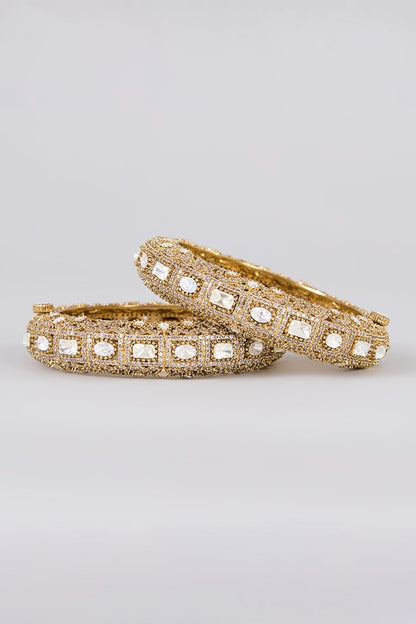 Royal Gold-Plated Kundan Bangles 