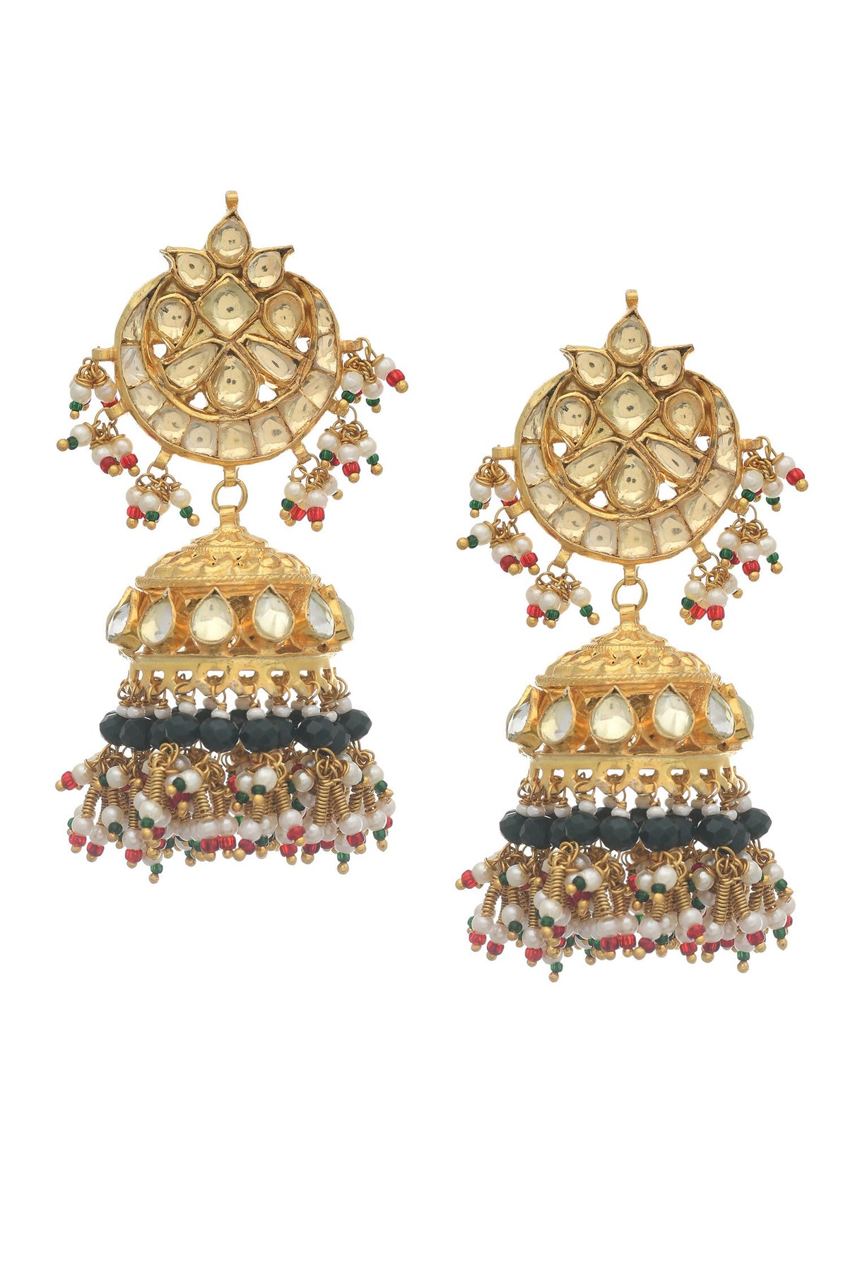 Crescent Cut Work Jadau Necklace Set 