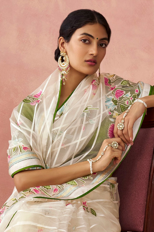 Floral Kundan Hathphools Set of 2 
