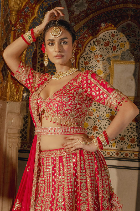Ruby Embellished 2 Pcs Haathphool 