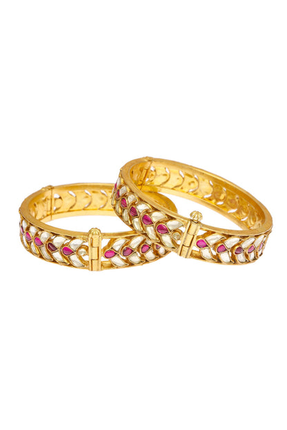 Leaf Carved Cutwork Bangles - Set of 2 