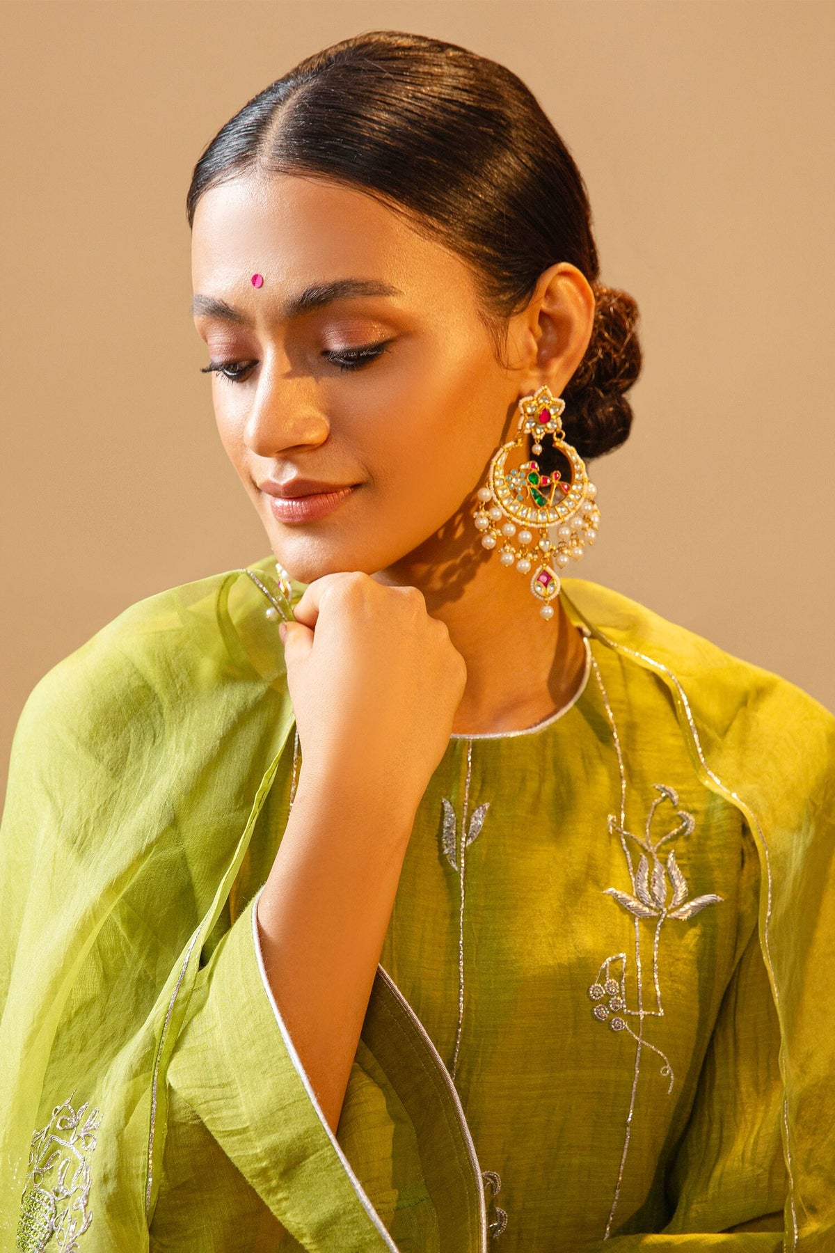 Kundan Studded Chandbalis 