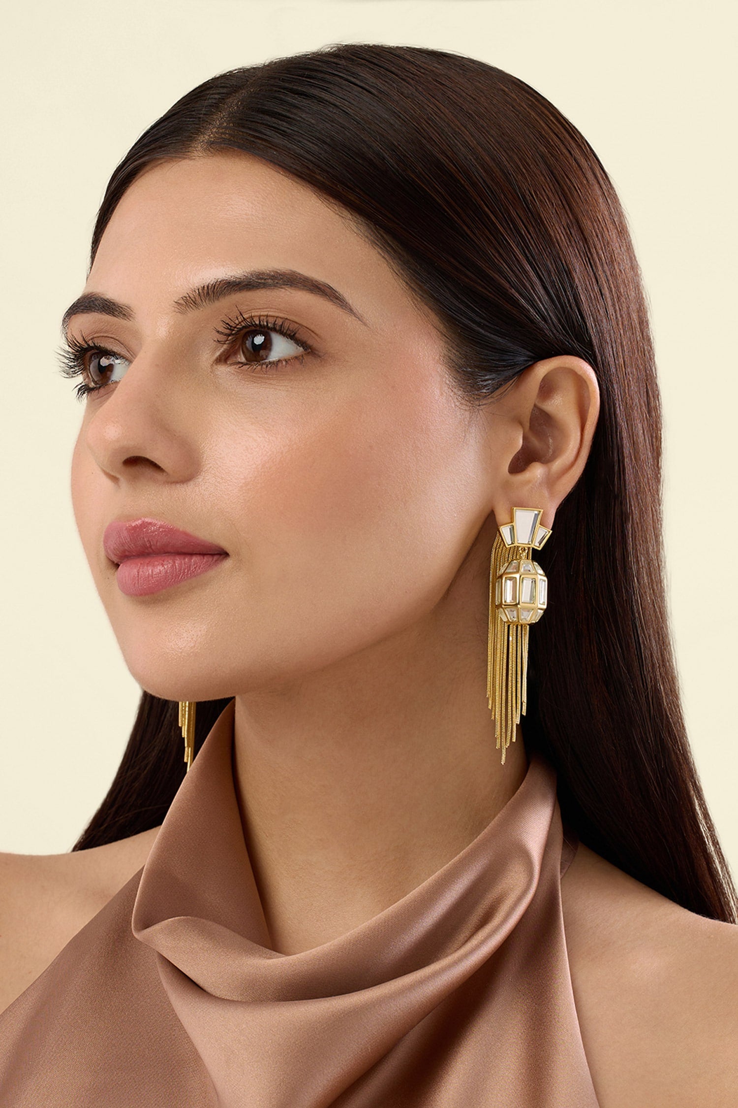 Bombay Deco Tassel Mirror Earrings 