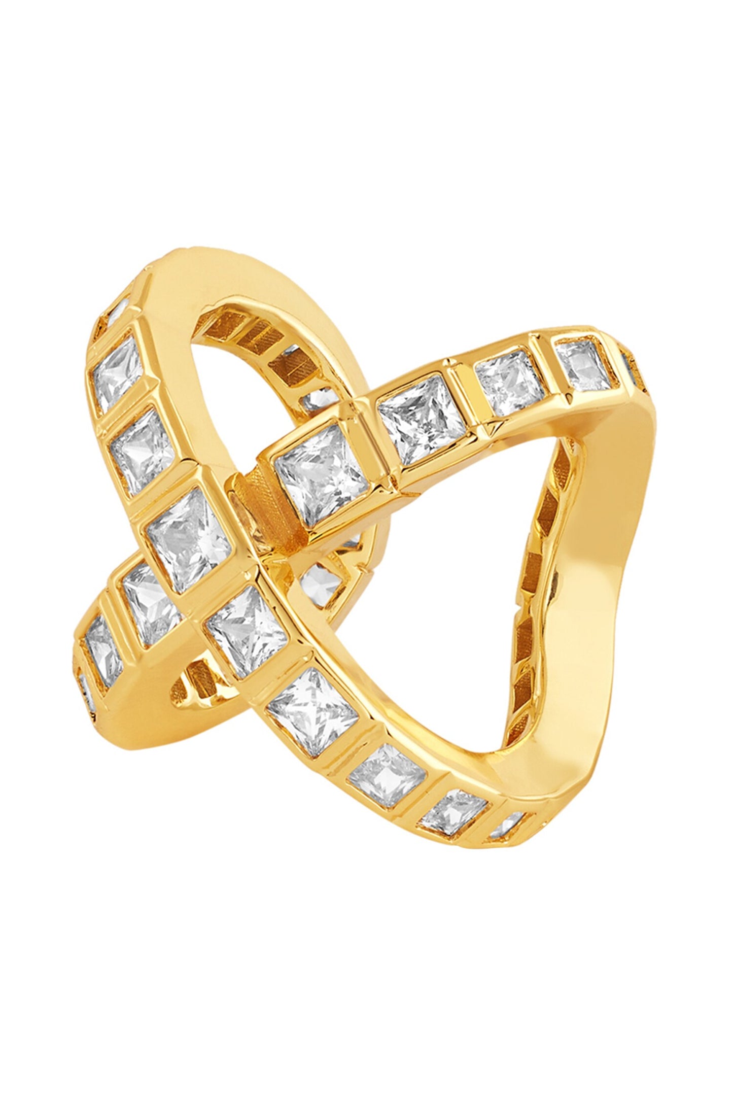 Nazm Cubic Zircon Cross Ring 