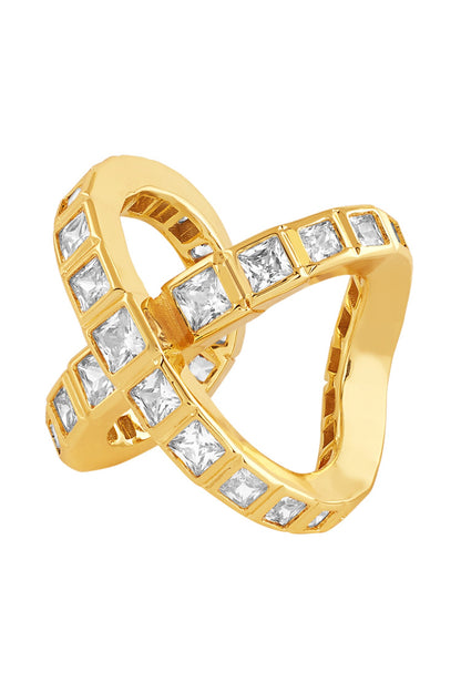 Nazm Cubic Zircon Cross Ring 