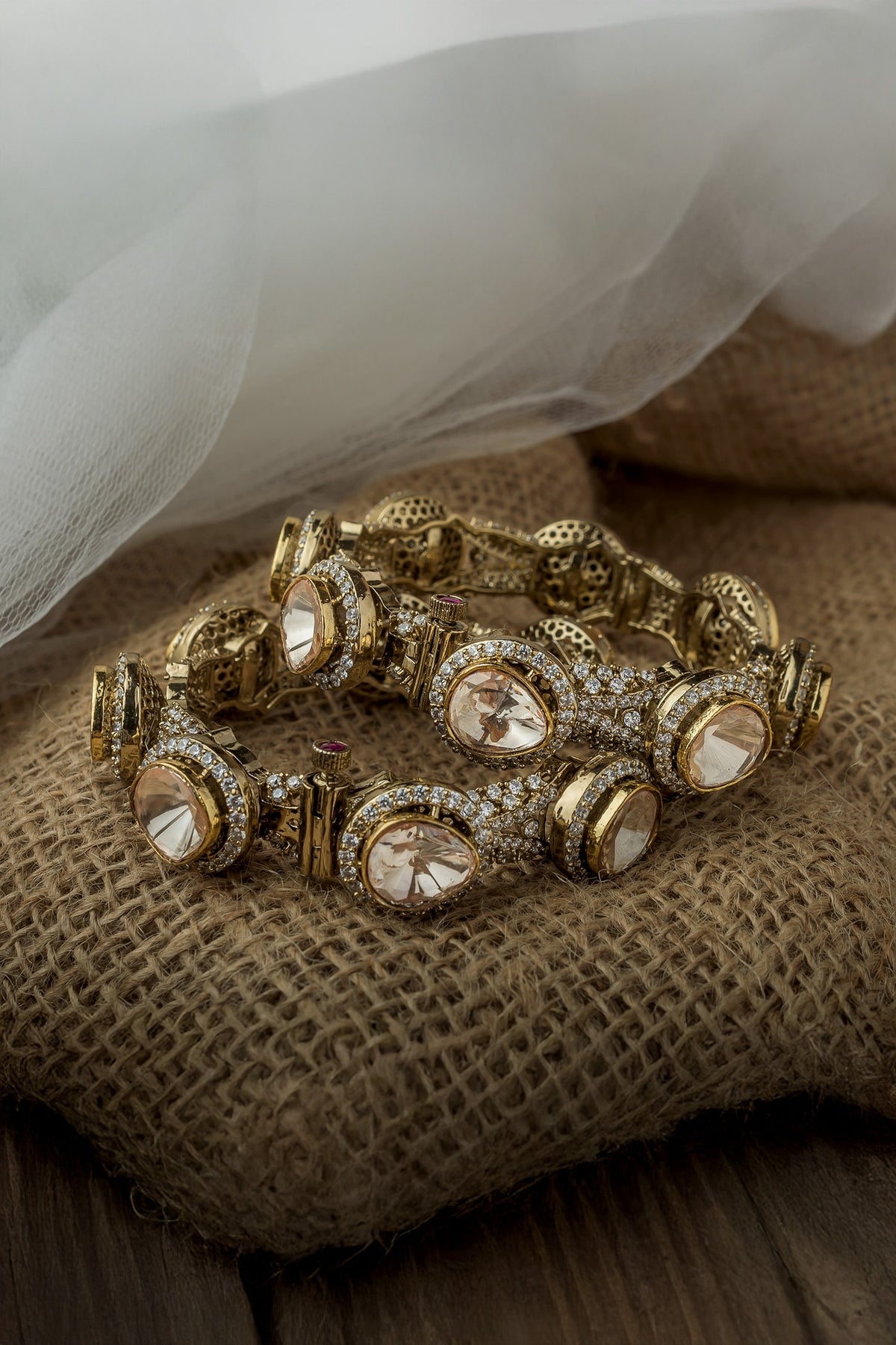 Asymmetric Embellished Bangles 