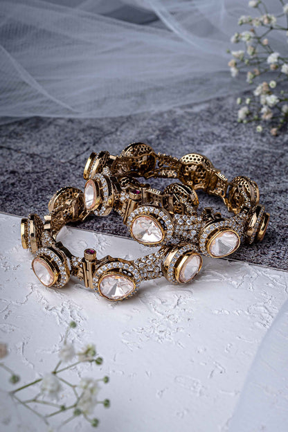 Asymmetric Embellished Bangles 