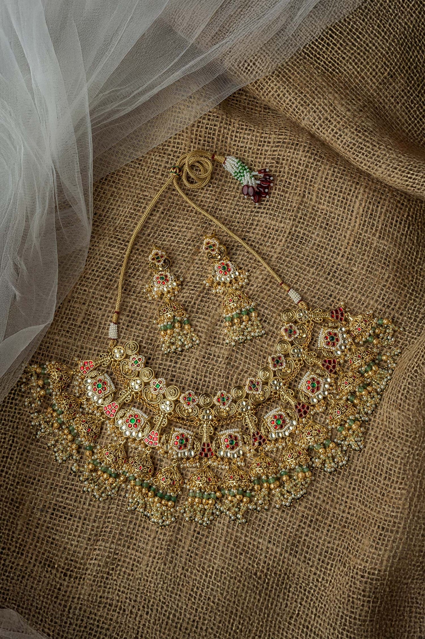 Kundan Embellished Bridal Necklace Set 