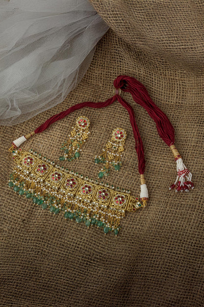 Floral Embellished Choker Set 