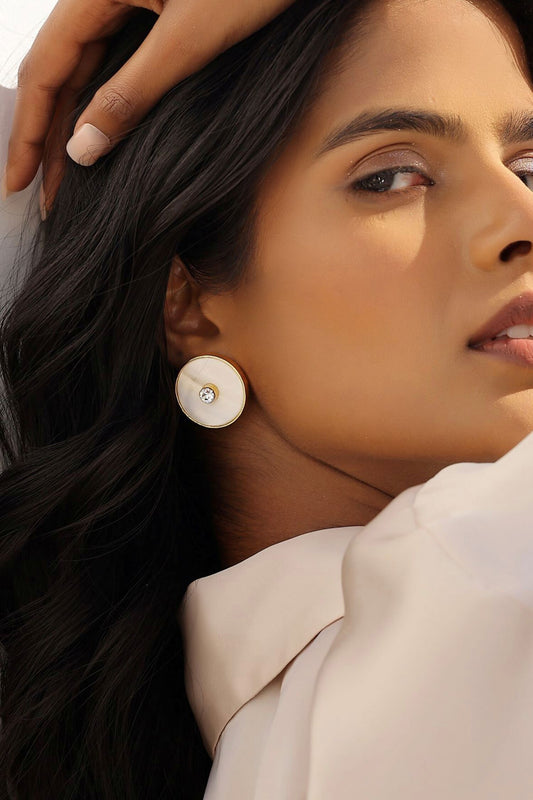 Iraa Mother of Pearl Crystal Mother of Pearl & Swarovski Crystal Studs 