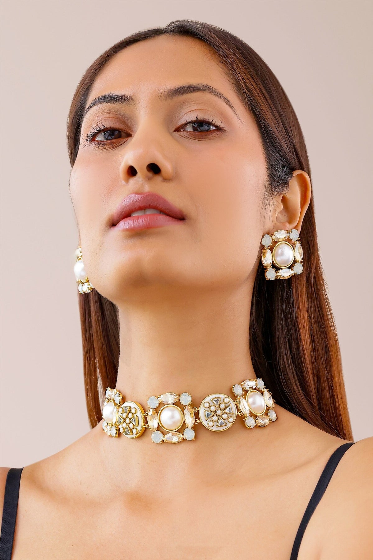 Veda Shell Stone & Pearl Choker 