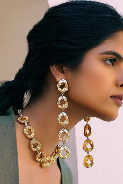 Pebble Molten Statement Pebble Molten Textured Shoulder Duster Earrings 
