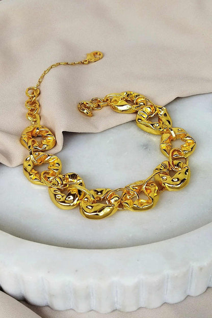 Pebble Molten Textured Motif Necklace 