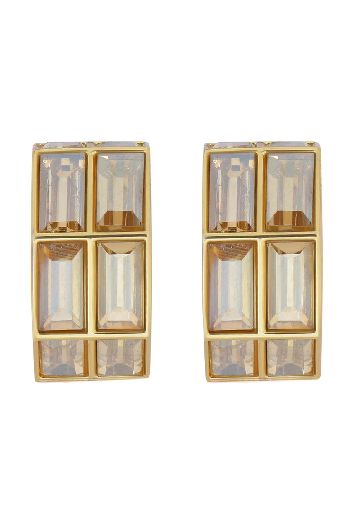 Chandelier Baguette Baguette Crystal Hoop Earrings 